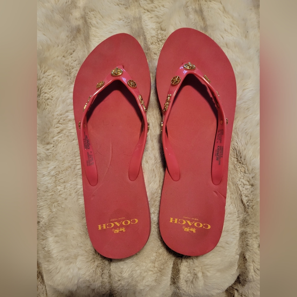 Coach flip flops size 10